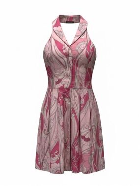 Kenar Pink Floral Sleeveless Button-Up Dress Size 8 100% Cotton
